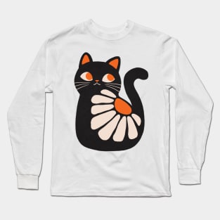 Boho Black Cat Long Sleeve T-Shirt